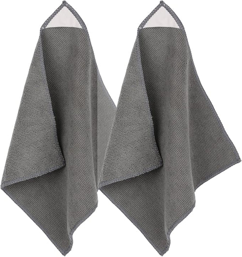 Microfiber Cleaning Cloth Grey - 12 Pcs (12.5"x12.5") - High Performance - 1200 Washes, Ultra Absorbent Microfiber Towel Weave Grime & Liquid for Streak-Free Mirror Shine - Car Washing Cloth