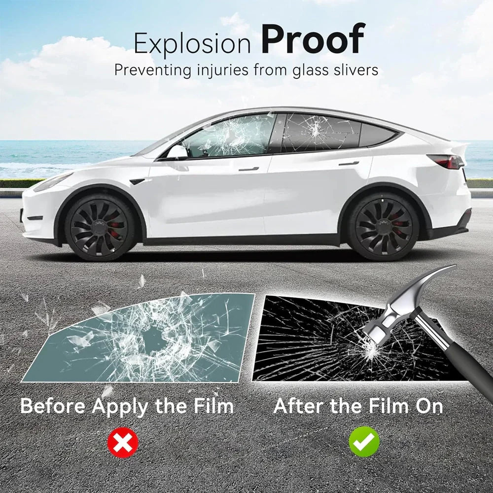Universal Reduce Infrared Heat & Block UV by 99% Removable Window Tint Film for Cars - DIY Cut for Multiple Shapes