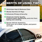 Universal Reduce Infrared Heat & Block UV by 99% Removable Window Tint Film for Cars - DIY Cut for Multiple Shapes