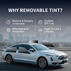 Universal Reduce Infrared Heat & Block UV by 99% Removable Window Tint Film for Cars - DIY Cut for Multiple Shapes