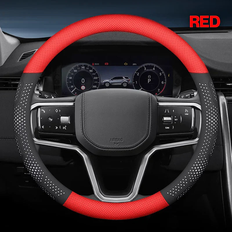 Gripex UltraGrip Breathable Leather Steering Wheel Cover | Anti-Slip, Universal Fit