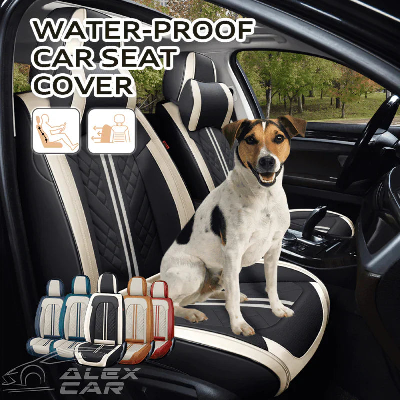 Zetas Car Seat Cushion Full Set Universal Waterproof Breathable Vehicle Leather Cover for Cars, SUV, Pick-up Truck