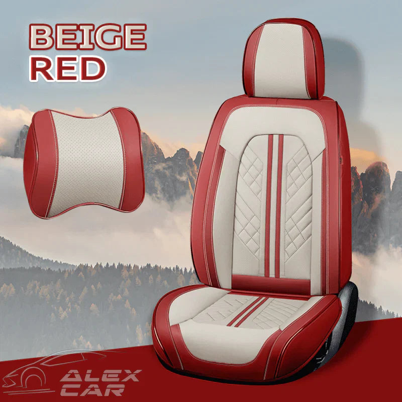 Zetas Car Seat Cushion Full Set Universal Waterproof Breathable Vehicle Leather Cover for Cars, SUV, Pick-up Truck