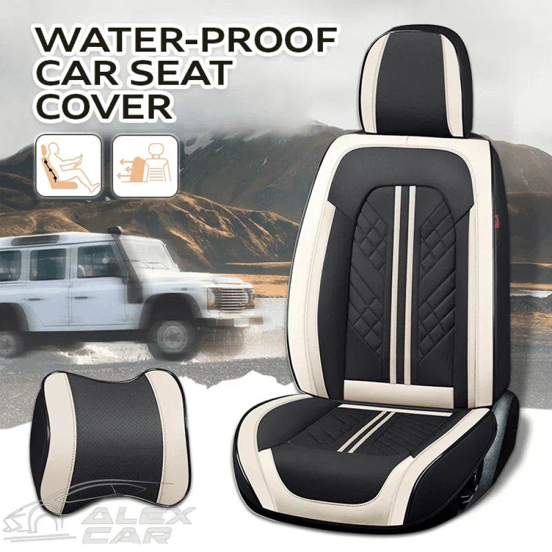 Zetas Car Seat Cushion Full Set Universal Waterproof Breathable Vehicle Leather Cover for Cars, SUV, Pick-up Truck
