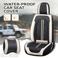 Zetas Car Seat Cushion Full Set Universal Waterproof Breathable Vehicle Leather Cover for Cars, SUV, Pick-up Truck