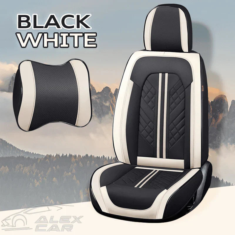 Zetas Car Seat Cushion Full Set Universal Waterproof Breathable Vehicle Leather Cover for Cars, SUV, Pick-up Truck
