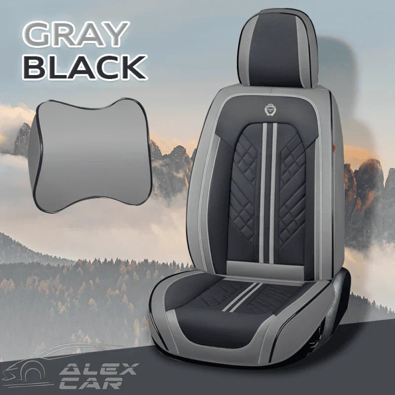 Zetas Car Seat Cushion Full Set Universal Waterproof Breathable Vehicle Leather Cover for Cars, SUV, Pick-up Truck