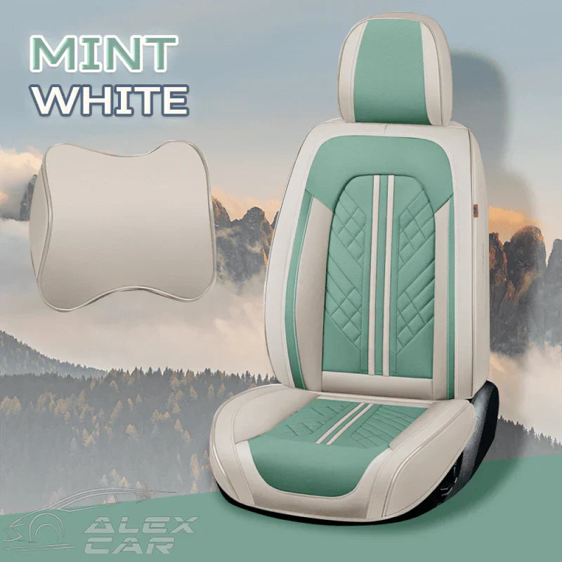 Zetas Car Seat Cushion Full Set Universal Waterproof Breathable Vehicle Leather Cover for Cars, SUV, Pick-up Truck