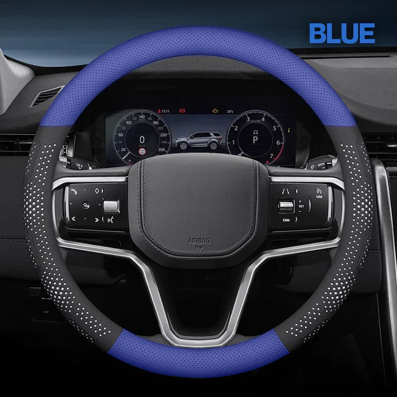 Gripex UltraGrip Breathable Leather Steering Wheel Cover | Anti-Slip, Universal Fit